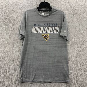 WEST VIRGINIA Shirt Mens Medium Short Sleeve Gray Russell NCAA